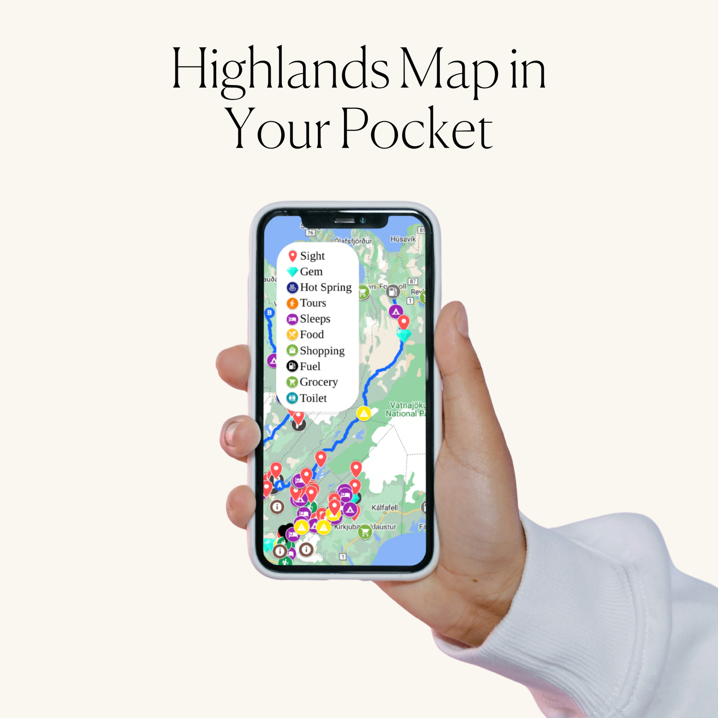 Iceland Highlands Map & Guide